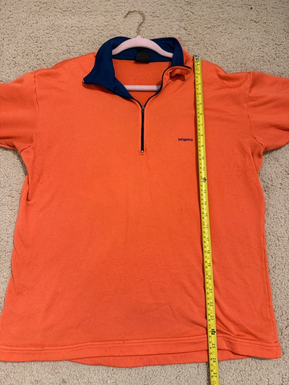 Vintage Patagonia Capilene Orange 1/4 Zip Fleece Pullover Large USA - Picture 5 of 7